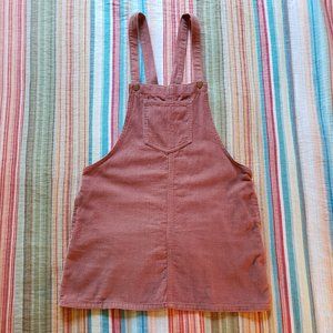 Forever 21 Blush Corduroy Overall Jumper Dress L